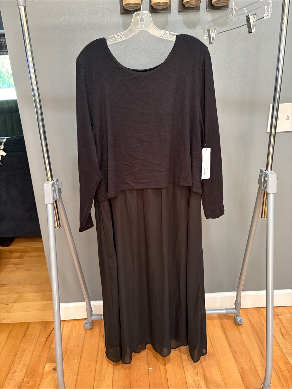 Soft Surroundings Black Two-Layer Maxi Dress